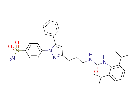 4-(3-{3-[3-(2,6-diisopropyl-phenyl)-ureido]-propyl}-5-phenyl-pyrazol-1-yl)-benzenesulfonamide
