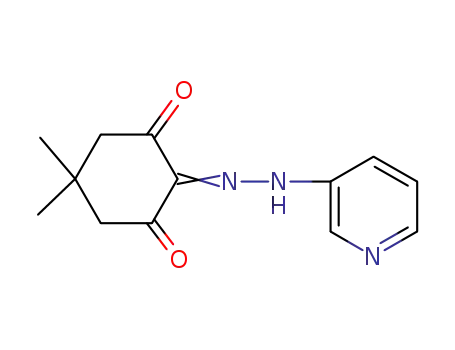 Molecular Structure of 63384-07-6 (1,2,3-Cyclohexanetrione, 5,5-dimethyl-, 2-(3-pyridinylhydrazone))