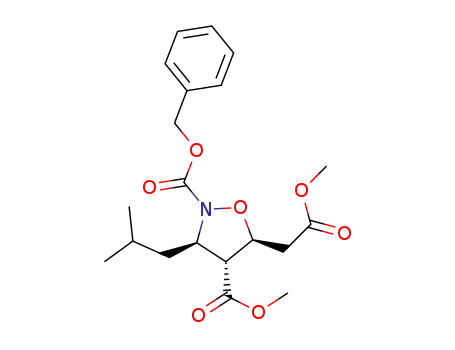 Molecular Structure of 1173452-38-4 ((3R,4R,5S)-2-benzyl 4-methyl 3-isobutyl-5-(2-methoxy-2-oxoethyl)isoxazolidine-2,4-dicarboxylate)