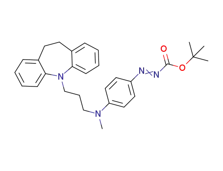 Molecular Structure of 1262991-86-5 (N'-(4-{[3-(10,11-dihydro-dibenzo[b,f]azepin-5-yl)-propyl]-methyl-amino}phenyl)-diazocarboxylic acid tert-butyl ester)