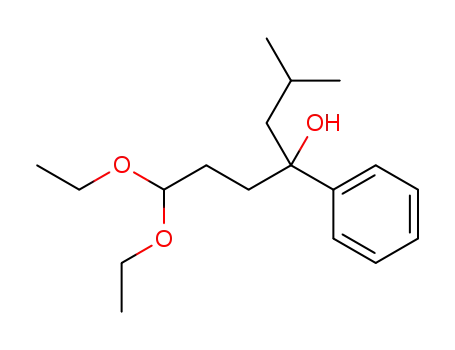 Molecular Structure of 1258208-70-6 (1,1-diethoxy-6-methyl-4-phenylheptan-4-ol)