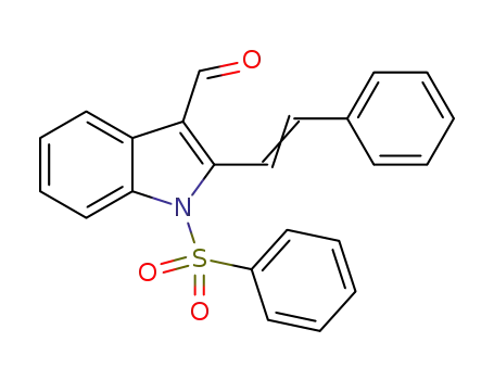 Molecular Structure of 1269103-70-9 (N-(phenylsulfonyl)-2-styrylindole-3-carbaldehyde)