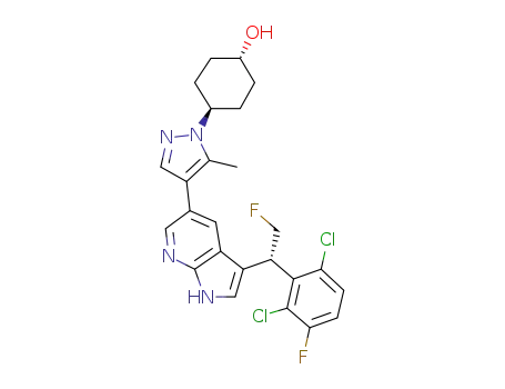 trans-4-(4-{3-[(1S)-1-(2,6-dichloro-3-fluorophenyl)-2-fluoroethyl]-1H-pyrrolo[2,3-b]pyridin-5-yl}-5-methyl-1H-pyrazol-1-yl)cyclohexanol
