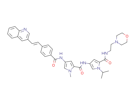 1-isopropyl-4-({[1-methyl-4-({4-[(E)-2-(3-quinolinyl)ethenyl]benzoyl}amino)-1H-pyrrol-2-yl]carbonyl}amino)-N-[2-(4-morpholinyl)ethyl]-1H-pyrrole-2-carboxamide