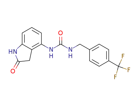 Urea,
N-(2,3-dihydro-2-oxo-1H-indol-4-yl)-N'-[[4-(trifluoromethyl)phenyl]methyl]
-