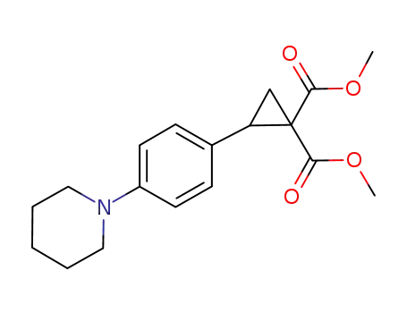 Molecular Structure of 1337952-17-6 (dimethyl 2-(4-piperidinophenyl)cyclopropane-1,1-dicarboxylate)