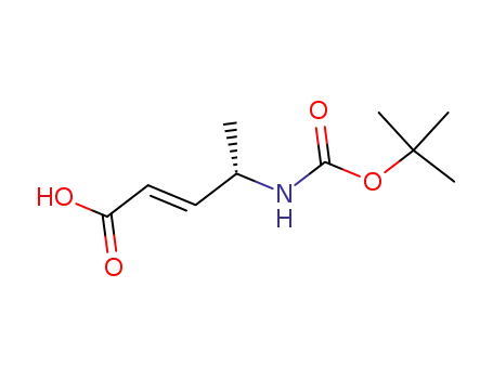 Molecular Structure of 142723-69-1 (2-Pentenoic Acid, 4-[[)1,1-Dimethylethoxy)Carbonyl]amino]-, (2E,4s)-(9CI))