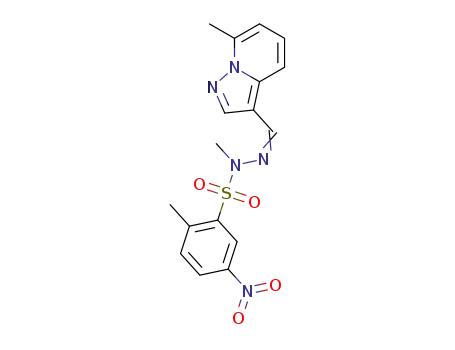 Molecular Structure of 1356145-18-0 (N,2-dimethyl-N'-((7-methylpyrazolo[1,5-a]pyridin-3-yl)methylene)-5-nitrobenzenesulfonohydrazide)