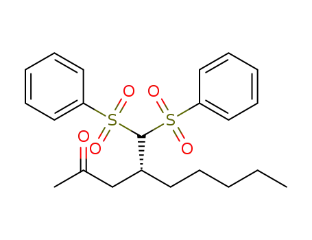 Molecular Structure of 1266679-13-3 (R-4-(bis(phenylsulfonyl)methyl)nonan-2-one)