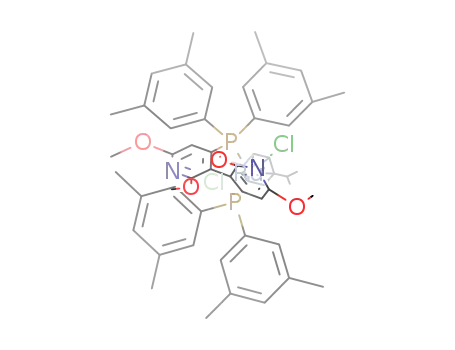 Molecular Structure of 1036379-70-0 (Dichloro[(S)-4,4'-bis[di(3,5-xylyl)phosphino]-2,2',6,6'-tetramethoxy-3,3'-bipyridine](p-cymene)ruthenium(II))