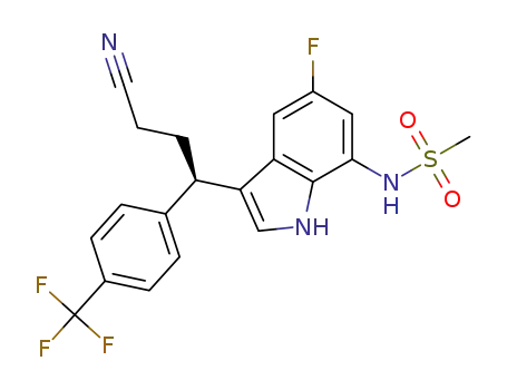 (R)-N-(3-{3-cyano-1-[4-(trifluoromethyl)phenyl]propyl}-5-fluoro-1H-indol-7-yl)methanesulfonamide