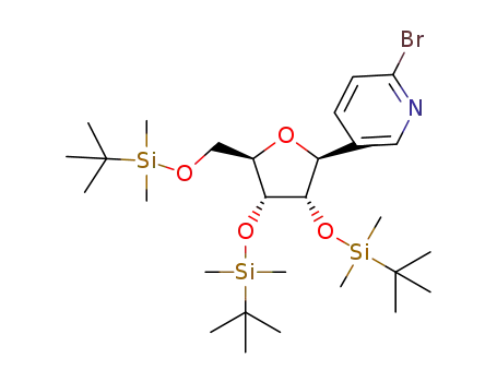 1β-(6-bromopyridin-3-yl)-1-deoxy-2,3,5-tri-O-(tert-butyldimethylsilyl)-D-ribofuranose