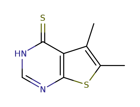 Molecular Structure of 307512-33-0 (5,6-DIMETHYLTHIENO[2,3-D]PYRIMIDINE-4(3H)-THIONE)