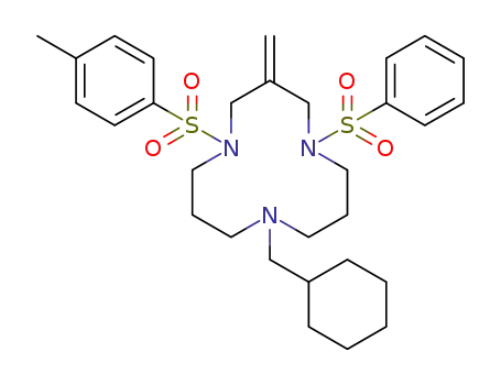 9-cyclohexylmethyl-1-(benzenesulfonyl)-3-methylene-5-(p-toluenesulfonyl)-1,5,9-triazacyclododecane