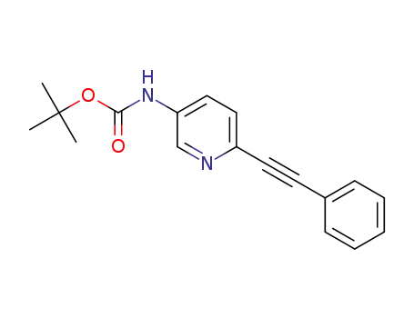 Molecular Structure of 1259524-94-1 (tert-butyl (6-(phenylethynyl)pyridin-3-yl)carbamate)