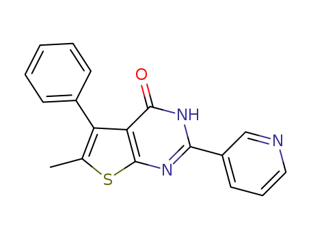 Molecular Structure of 724746-10-5 (6-methyl-5-phenyl-2-(pyridin-3-yl)thieno[2,3-d]pyrimidin-4(3H)-one)