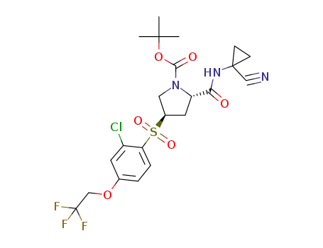 tert-butyl (2S,4R)-4-([2-chloro-4-(2,2,2-trifluoroethoxy)phenyl]sulfonyl)-2-([(1-cyanocyclopropyl)amino]carbonyl)pyrrolidine-1-carboxylate