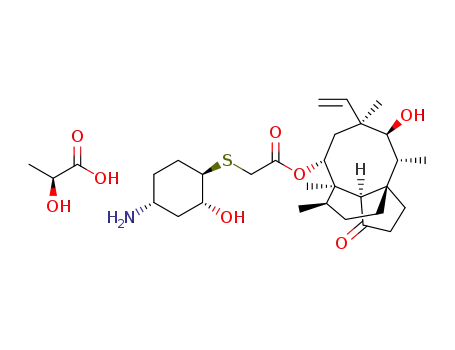 14-O-{[(1R,2R,4R)-4-amino-2-hydroxy-cyclohexylsulfanyl]-acetyl}-mutilin L-lactate