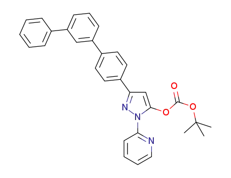 Molecular Structure of 1270084-08-6 (tert-butyl 1-(2-pyridinyl)-3-[4-(3'-phenyl)biphenyl]-5-pyrazolyl carbonate)