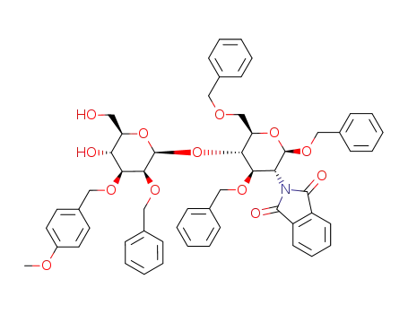 benzyl 2-O-benzyl-3-O-p-methoxybenzyl-β-D-mannopyranosyl-(1->4)-3,6-di-O-benzyl-2-deoxy-2-phthalimido-β-D-glucopyranoside