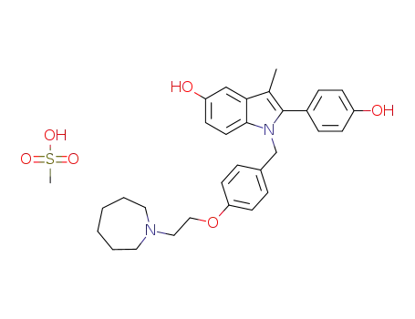 1-[4-(2-azepan-1-yl-ethoxy)benzyl]-2-(4-hydroxyphenyl)-3-methyl-1H-indol-5-ol mesylate