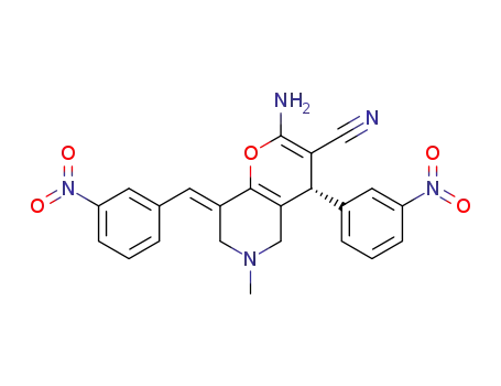 (4R,8E)-2-amino-5,6,7,8-tetrahydro-6-methyl-4-(3-nitrophenyl)-8-(3-nitrophenylmethylene)-4H-pyrano[3,2-c]pyridine-3-carbonitrile