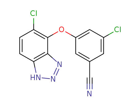 Molecular Structure of 1034474-39-9 (3-chloro-5-[(5-chloro-1H-1,2,3-benzotriazol-4-yl)oxy]benzonitrile)