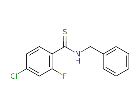 Molecular Structure of 1269242-21-8 (4-chloro-2-fluoro-N-(phenylmethyl)benzenecarbothioamide)