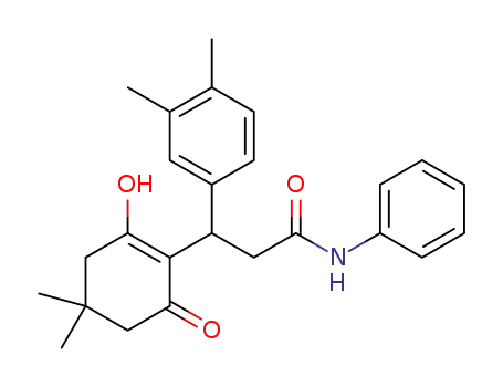 Molecular Structure of 1355049-39-6 (3-(2-hydroxy-4,4-dimethyl-6-oxocyclohex-1-enyl)-3-(3,4-dimethylphenyl)-N-phenylpropanamide)