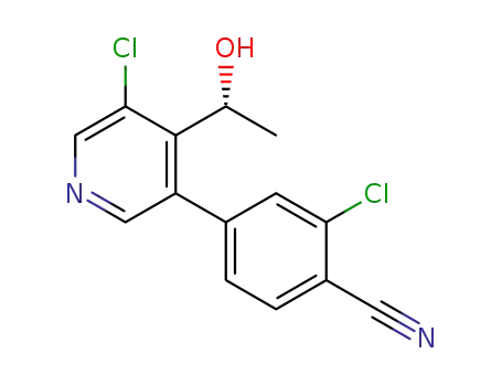 (R)-2-chloro-4-[5-chloro-4-(1-hydroxy-ethyl)-pyridin-3-yl]-benzonitrile