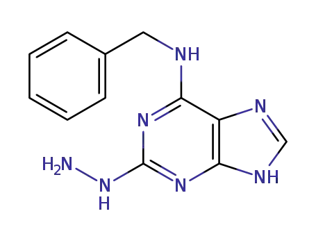 Molecular Structure of 61715-97-7 (2H-Purin-2-one, 1,7-dihydro-6-[(phenylmethyl)amino]-, hydrazone)