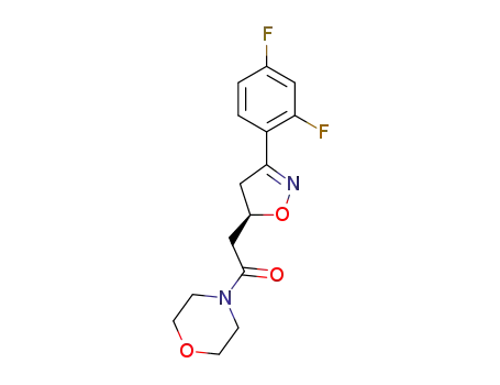 Molecular Structure of 1309794-06-6 ((R)-2-(3-(2,4-difluorophenyl)-4,5-dihydroisoxazol-5-yl)-1-morpholinoethanone)
