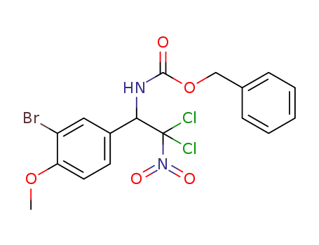 Molecular Structure of 1355707-71-9 (benzyl [1-(3-bromo-4-methoxyphenyl)-2,2-dichloro-2-nitroethyl]carbamate)