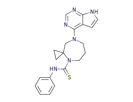 N-phenyl-5-(7H-pyrrolo[2,3-d]pyrimidin-4-yl)-5,9-diazaspiro[2.6]nonane-9-carbothioamide