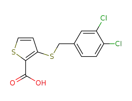 Molecular Structure of 251096-84-1 (3-[(3,4-DICHLOROBENZYL)SULFANYL]-2-THIOPHENECARBOXYLIC ACID)