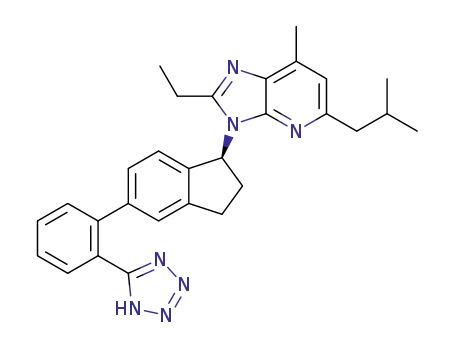 (S)-3-(5-(2-(1H-tetrazol-5-yl)phenyl)-2,3-dihydro-1H-inden-1-yl)-2-ethyl-5-isobutyl-7-methyl-3H-imidazo[4,5-b]pyridine