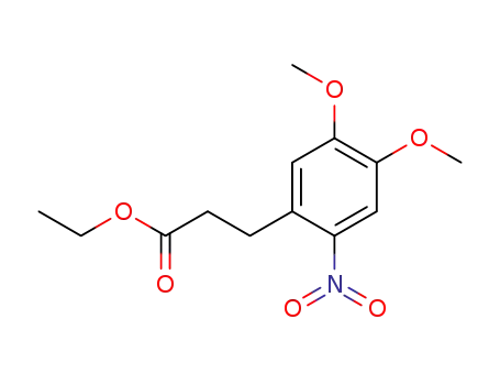 Molecular Structure of 92042-74-5 (3-(4,5-dimethoxy-2-nitro-phenyl)-propionic acid ethyl ester)