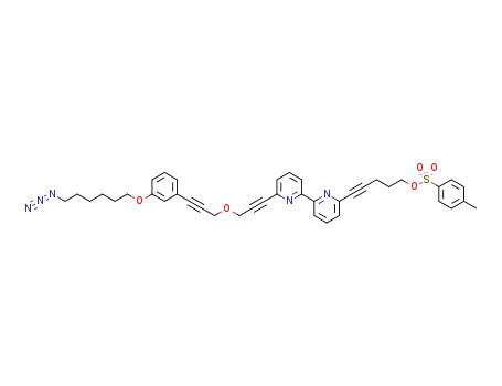 toluene-4-sulfonic acid 5-[6'-(3-(3-[3-(6-azido-hexyloxy)-phenyl]-prop-2-ynyloxy)-prop-1-ynyl)-[2,2']bipyridinyl-6-yl]-pent-4-ynyl ester