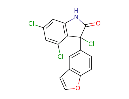 Molecular Structure of 1239944-23-0 (3,4,6-Trichloro-1,3-dihydro-3-(benzofuran-5-yl)indole-2-one)