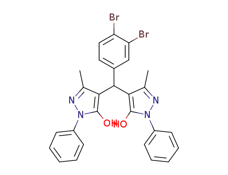 4,4'-((3,4-dibromophenyl)methylene)bis(3-methyl-1-phenyl-1H-pyrazol-5-ol)