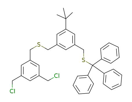 (3,5-bis(chloromethyl)benzyl)(3-tert-butyl-5-(tritylthiomethyl)benzyl)sulfane
