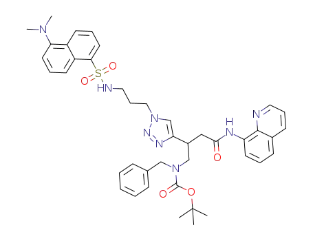 tert-butyl benzyl(2-(1-(3-(5-(dimethylamino)-1-naphthalenylsulfonyl)aminopropyl)-1H-1,2,3-triazol-4-yl)-4-oxo-4-(8-quinolinylamino)butyl)carbamate