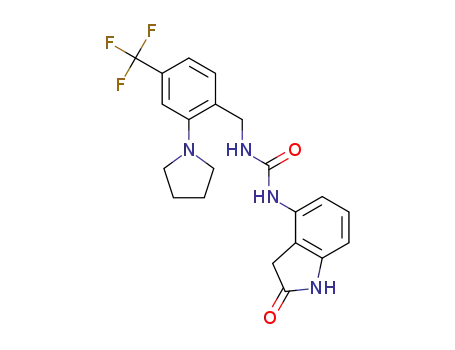 1-(4-(trifluoromethyl)-2-(pyrrolidin-1-yl)benzyl)-3-(2-oxoindolin-4-yl)urea