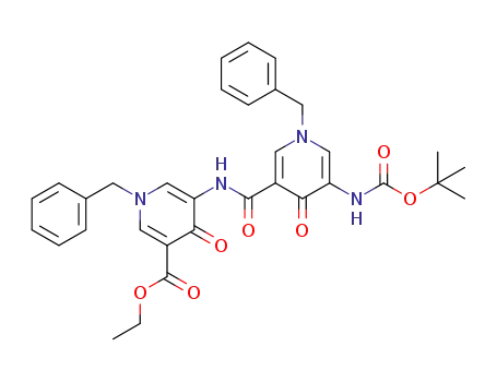 ethyl 1-benzyl-5-(1-benzyl-5-(tert-butoxycarbonylamino)-4-oxo-1,4-dihydropyridine-3-carboxamido)-4-oxo-1,4-dihydropyridine-3-carboxylate
