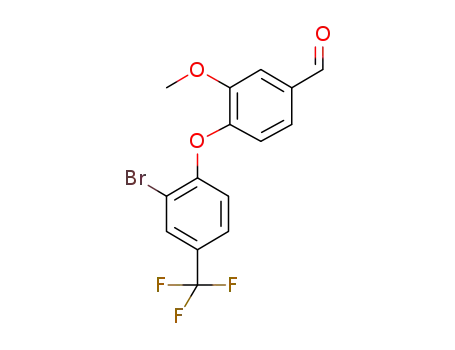 Molecular Structure of 1055361-85-7 (4-(2-bromo-4-trifluoromethylphenoxy)-3-methoxybenzaldehyde)