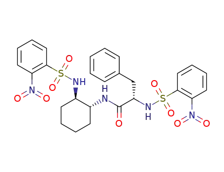 Molecular Structure of 1350538-34-9 ((S)-2-(2-nitrophenylsulfonamido)-N-((1R,2R)-2-(2-nitrophenylsulfonamido)cyclohexyl)-3-phenylpropanamide)