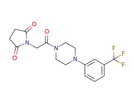 Molecular Structure of 1337926-20-1 (1-{2-[4-(3-trifluoromethylphenyl)piperazin-1-yl]-2-oxoethyl}pyrrolidine-2,5-dione)