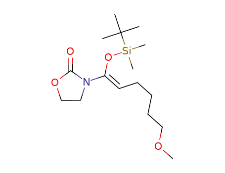 Molecular Structure of 1330660-49-5 ((Z)-3-(1-(tert-butyldimethylsilyloxy)-6-methoxyhex-1-enyl)oxazolidin-2-one)