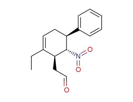 Molecular Structure of 1334496-29-5 (2-((1S,2R,3S)-4-ethyl-2-nitro-1,2,3,6-tetrahydro-[1,1'-biphenyl]-3-yl)acetaldehyde)