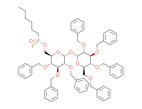 6-O-(hexylphosphorylfluoro)-2,3,4,2',3',4,6'-hepta-O-benzyl-α,α-D-trehalose